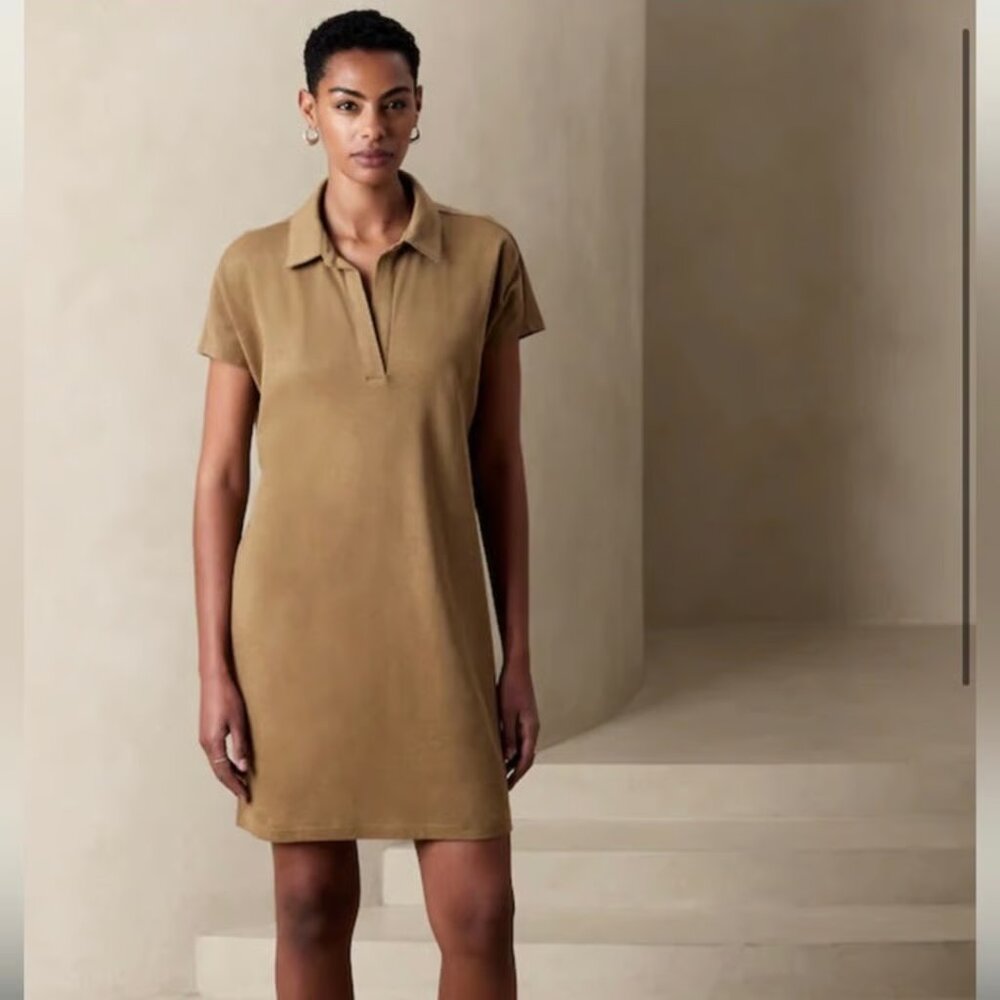 Banana Republic Whiskey COLLARED KNIT MINI DRESS/NWT/M